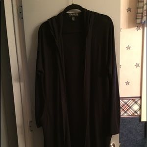 Forever 21 long black sweater with hood.